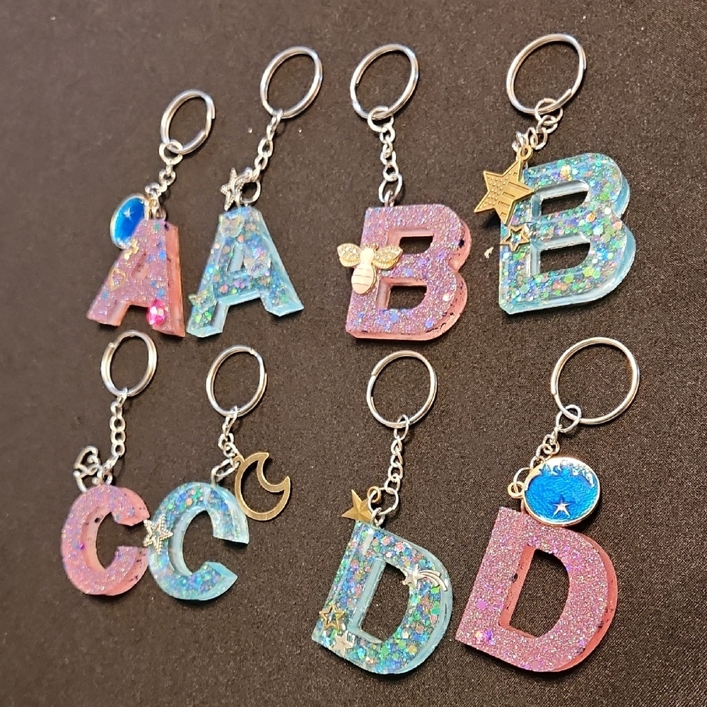 Glittery Alphabet Keychains for Kids